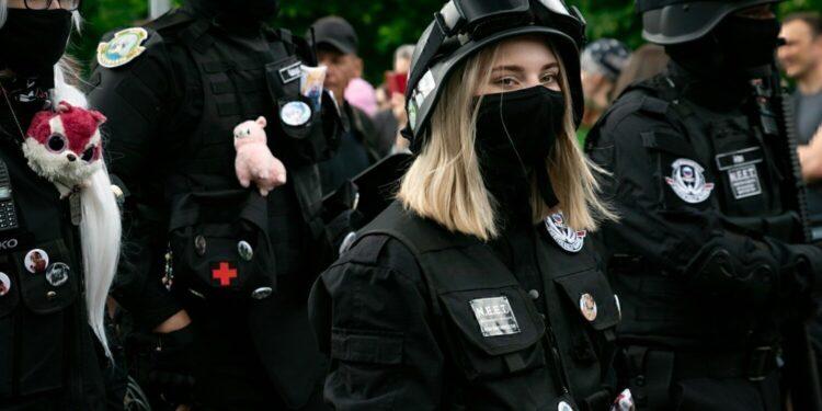 woman in black uniform