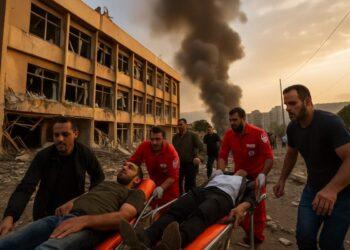Raid aerei israeliani colpiscono l’area dell’ospedale Jabal Amel a Tiro