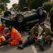 Auto dei carabinieri si ribalta a Fregene: feriti due militari