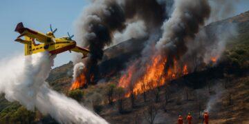 Incendio devasta la collina di Caserta: intervento massiccio dei soccorsi