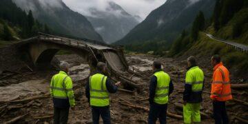Maltempo al Parco dello Stelvio: crolla un ponte, strada bloccata