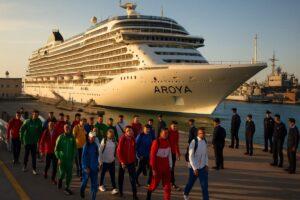 Aroya a Taranto, crociera ospita atleti Giochi Mediterraneo