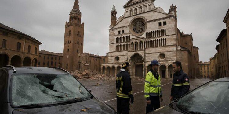 Cremona, tromba d'aria e grandine: danni a edifici e auto
