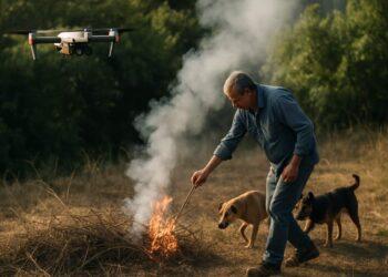 Filandari, drone regionale filma allevatore mentre appicca incendio