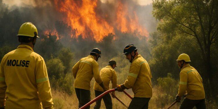 Incendio Alta Murgia, vigili del fuoco molisani in azione
