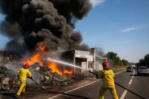 Lequile, incendio all'Ecocentro: fumo e disagi sulla SS 101