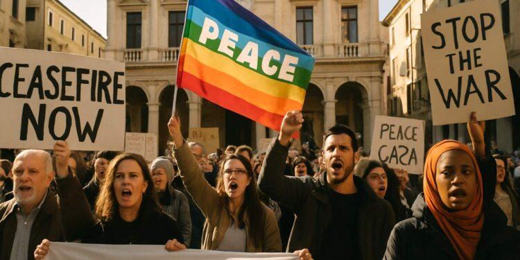 Raid israeliani su Gaza, proteste a Vicenza per la pace