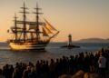 Amerigo Vespucci, passaggio spettacolare davanti al Sulcis