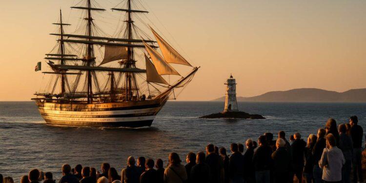 Amerigo Vespucci, passaggio spettacolare davanti al Sulcis