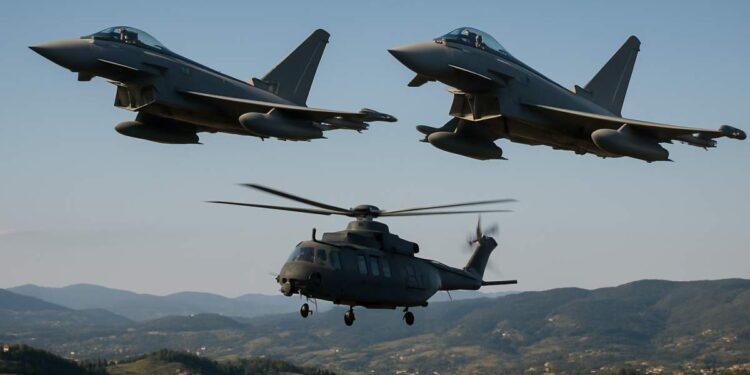 Eurofighter in azione, elicottero scortato tra Prato e Firenze