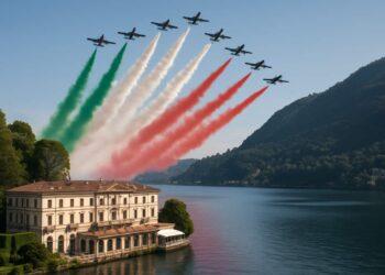 Frecce Tricolori, chiusura spettacolare del Forum Ambrosetti a Cernobbio