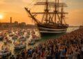 Amerigo Vespucci a Ravenna: visite sold out e saluto con 150 barche