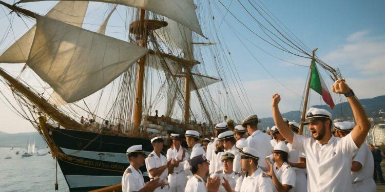 Amerigo Vespucci, premiazione a Trieste per il Nastro Rosa Veloce