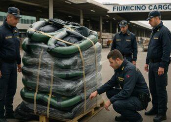 Fiumicino, sequestro di 210 kg di hashish in kayak gonfiabili