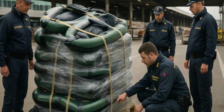Fiumicino, sequestro di 210 kg di hashish in kayak gonfiabili