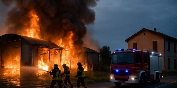 Incendio a Soliera, evacuata casa vicino al capannone in fiamme