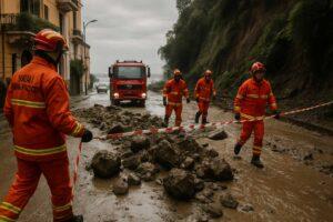 Napoli, frana e allagamenti: maltempo colpisce la Campania
