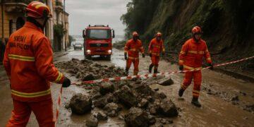 Napoli, frana e allagamenti: maltempo colpisce la Campania